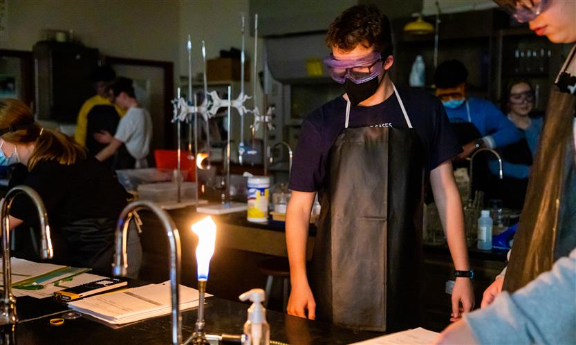 Students in a chemistry class